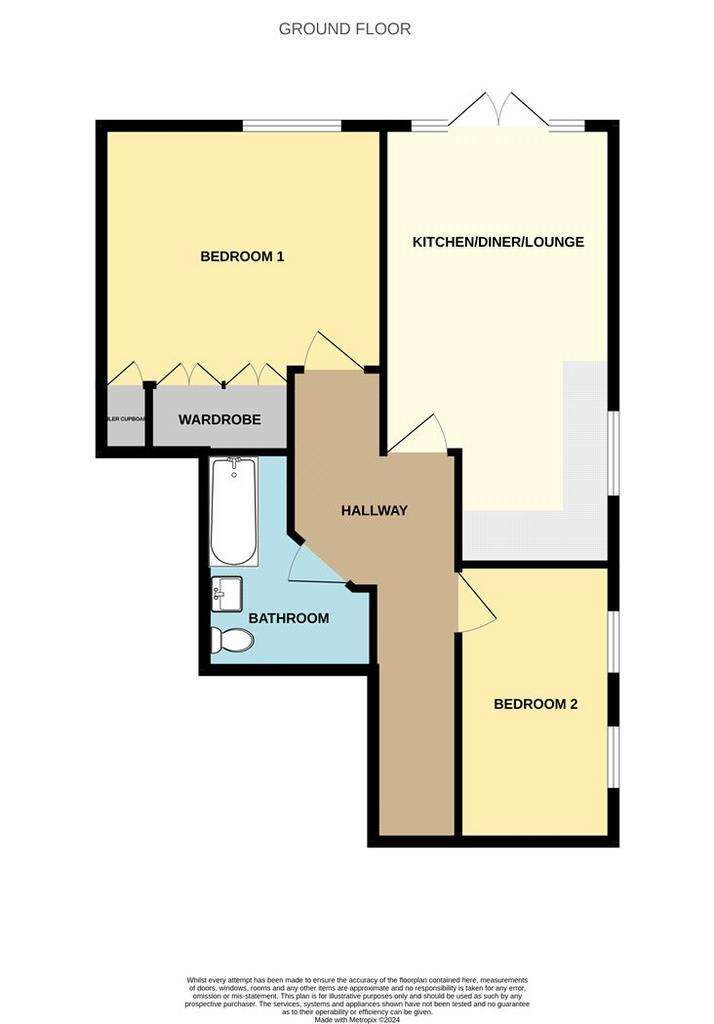 2 bedroom flat to rent - floorplan