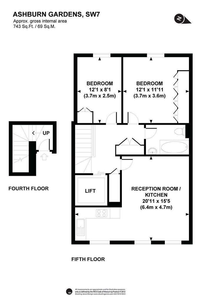 2 bedroom flat to rent - floorplan