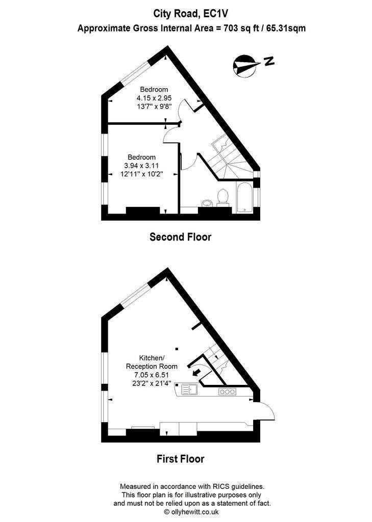 2 bedroom flat to rent - floorplan