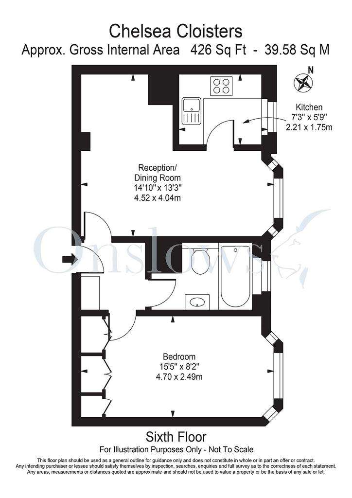 1 bedroom flat to rent - floorplan