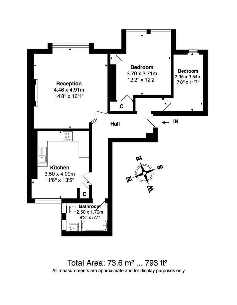 2 bedroom flat to rent - floorplan