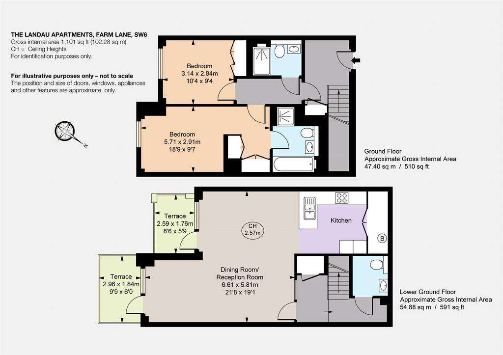 2 bedroom flat to rent - floorplan