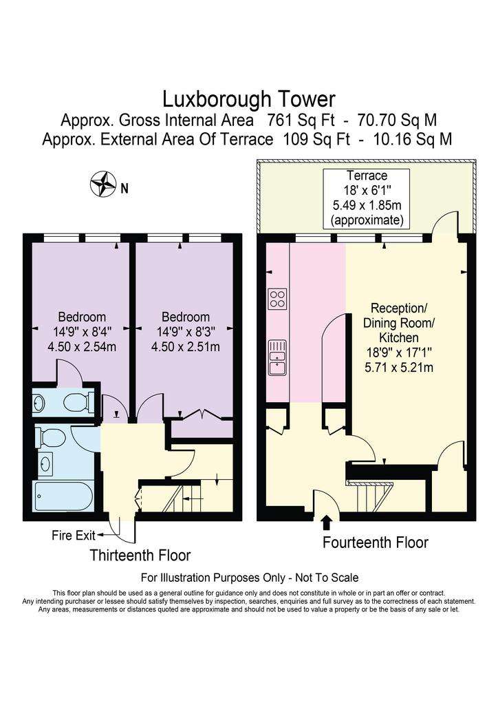 2 bedroom flat to rent - floorplan