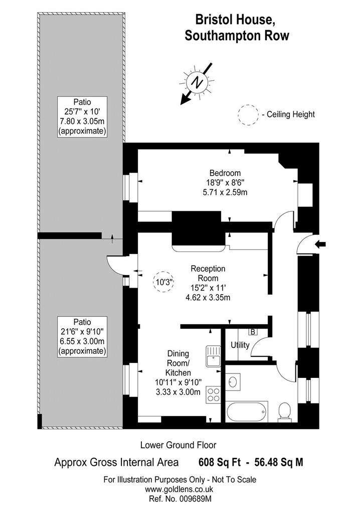 1 bedroom flat to rent - floorplan