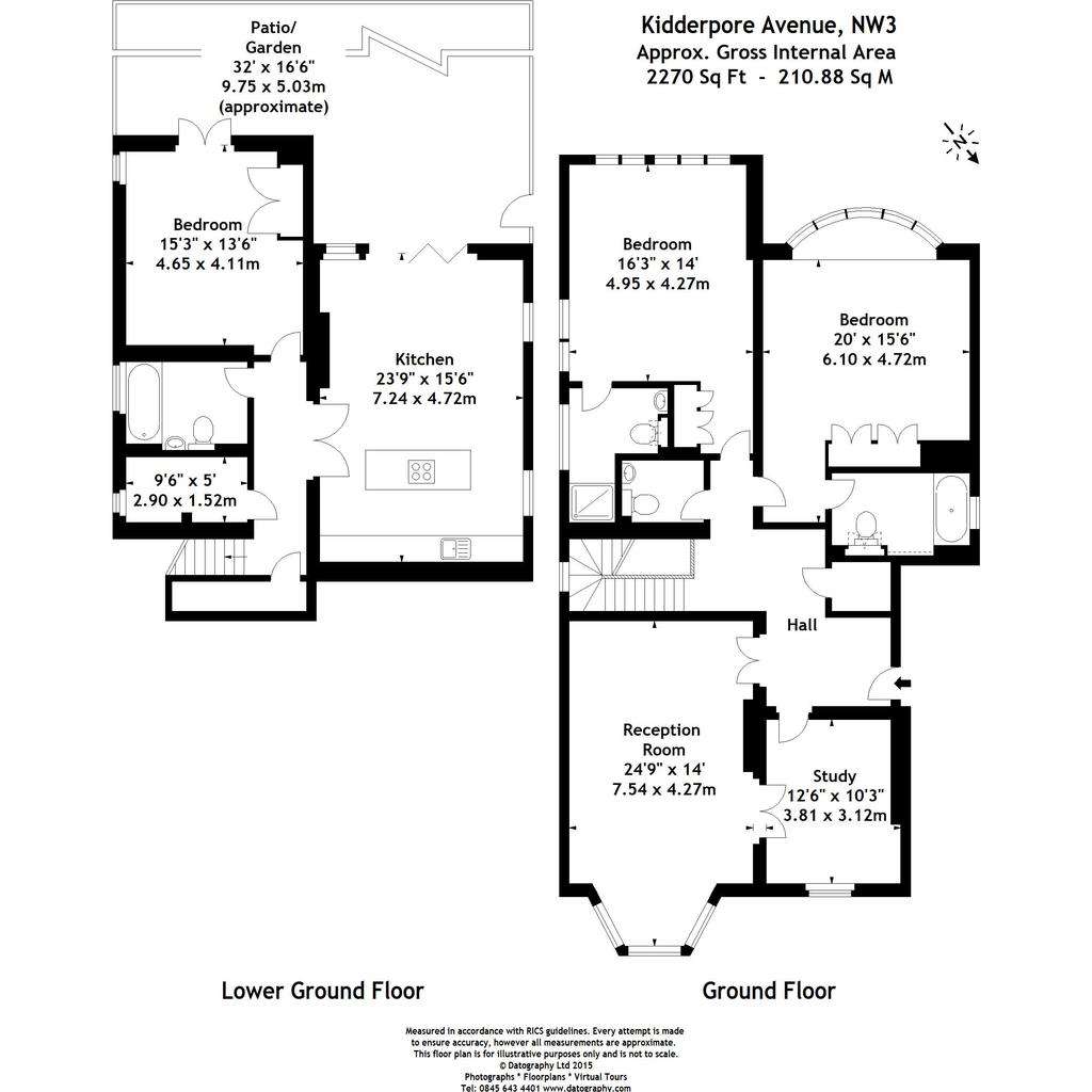 3 bedroom flat to rent - floorplan