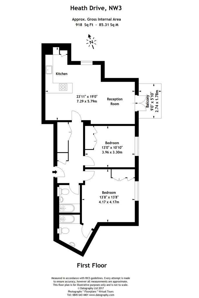 2 bedroom flat to rent - floorplan