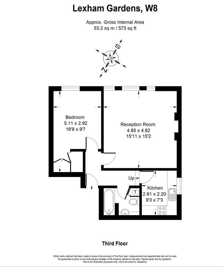 1 bedroom flat to rent - floorplan