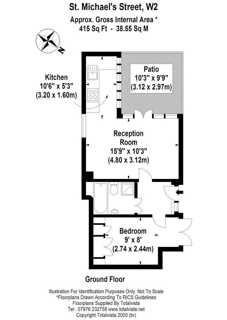 1 bedroom flat to rent - floorplan