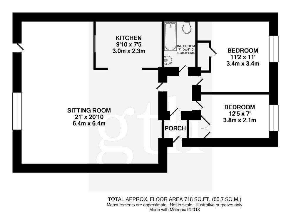 2 bedroom flat to rent - floorplan