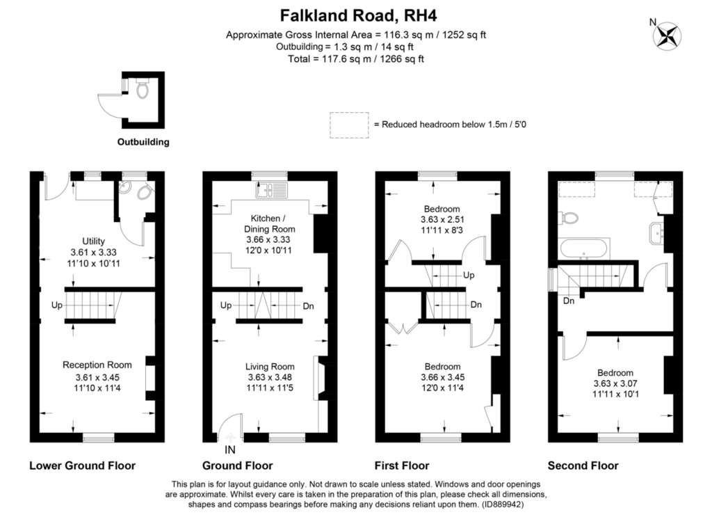 4 bedroom semi-detached house to rent - floorplan