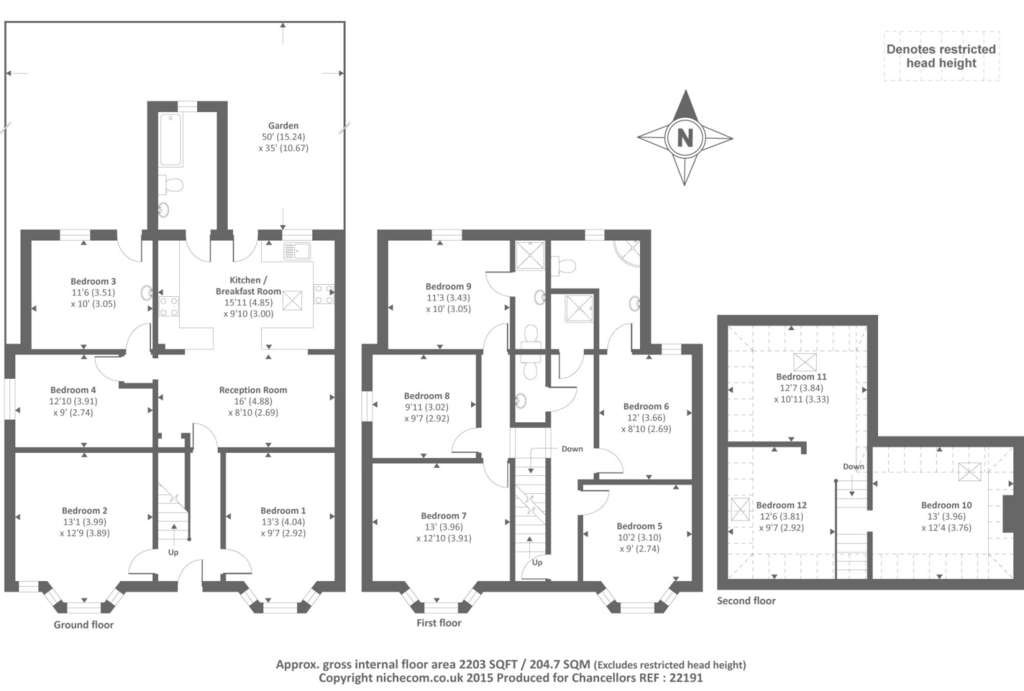 10 bedroom semi-detached house to rent - floorplan