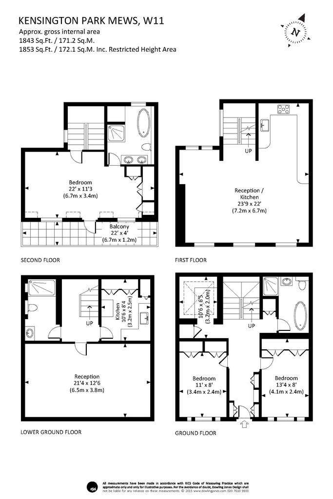 3 bedroom mews house to rent - floorplan