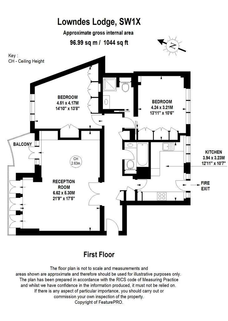 2 bedroom flat to rent - floorplan