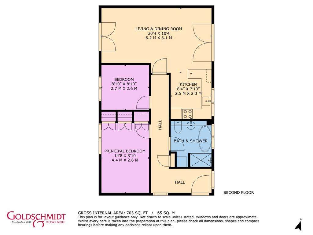 2 bedroom flat to rent - floorplan