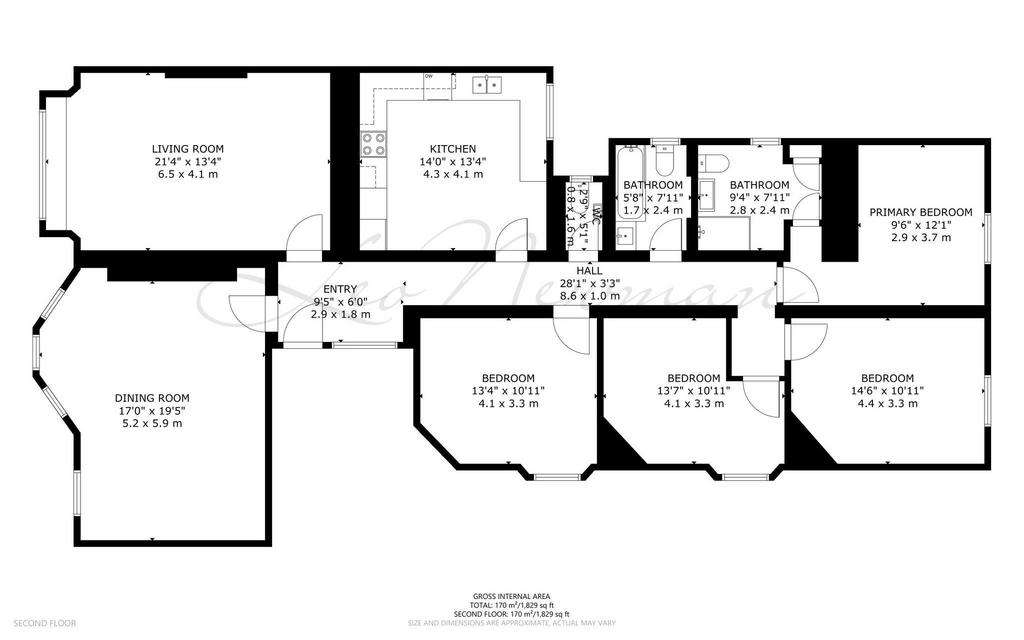 4 bedroom flat to rent - floorplan