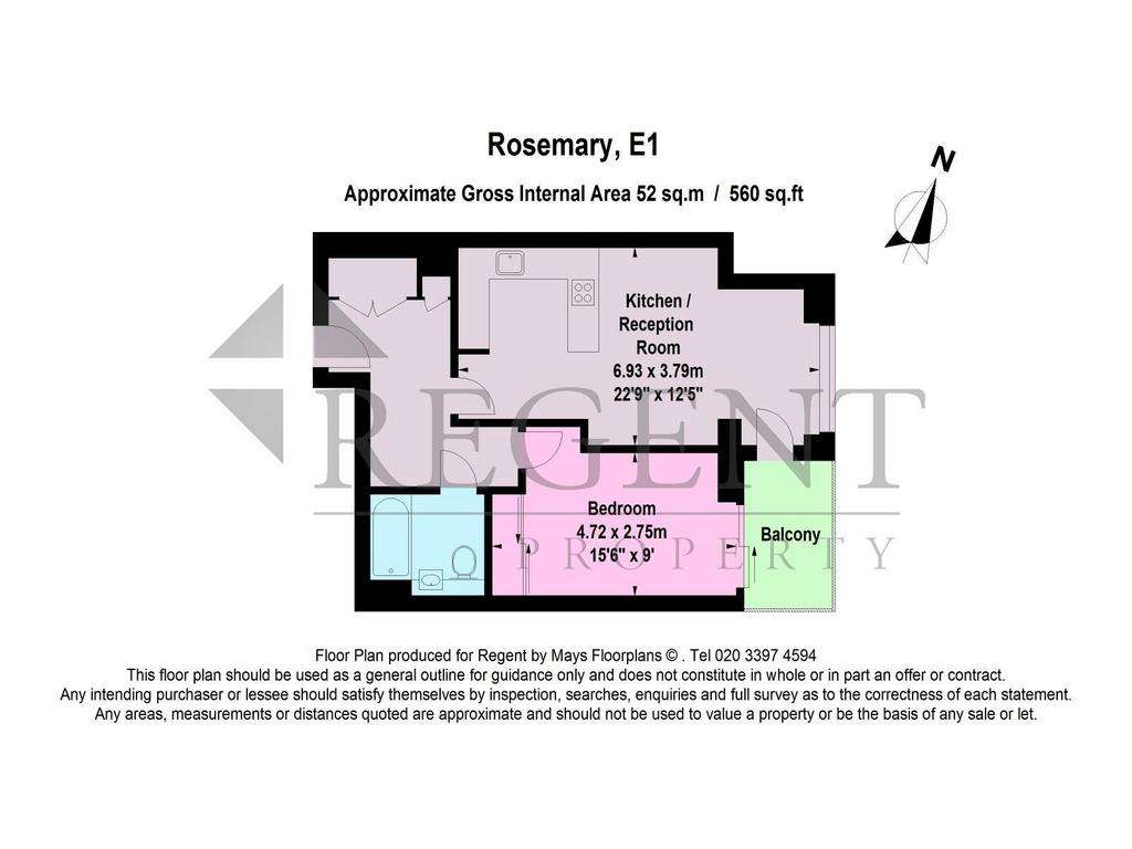 1 bedroom flat to rent - floorplan