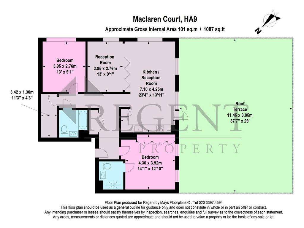 3 bedroom flat to rent - floorplan