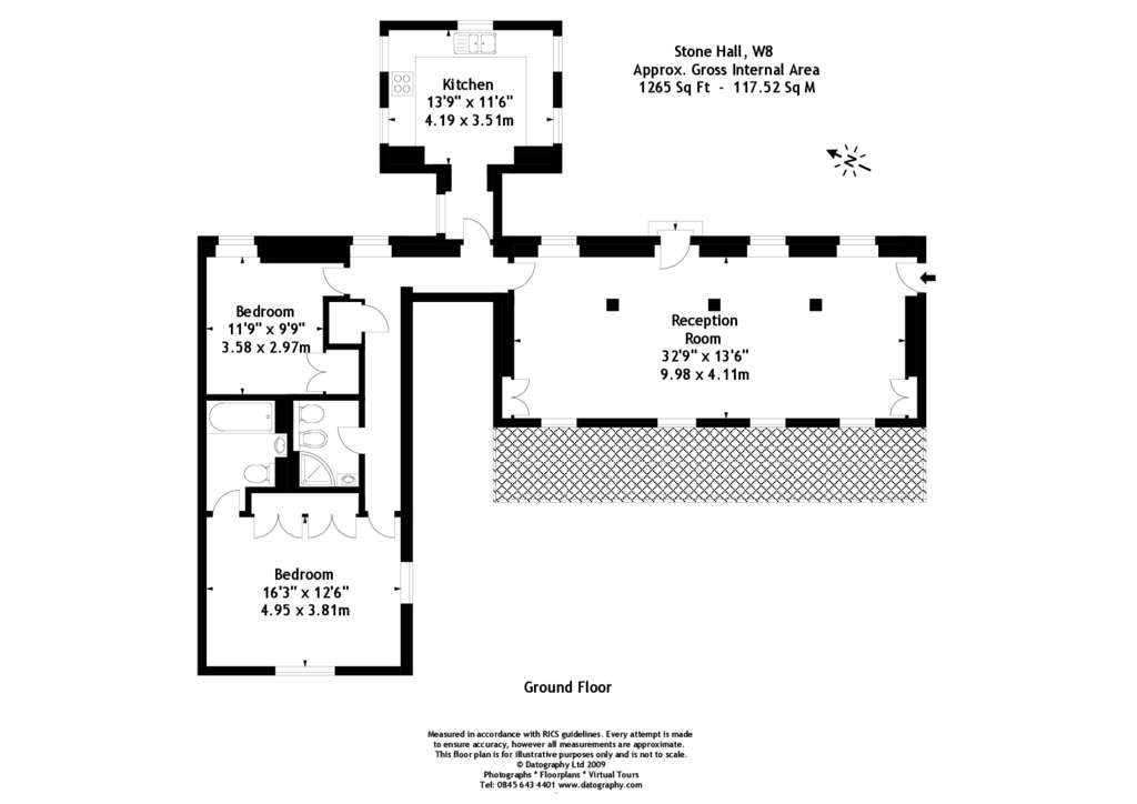 2 bedroom flat to rent - floorplan