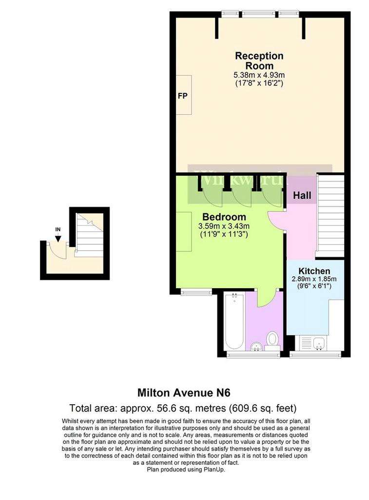 1 bedroom flat to rent - floorplan