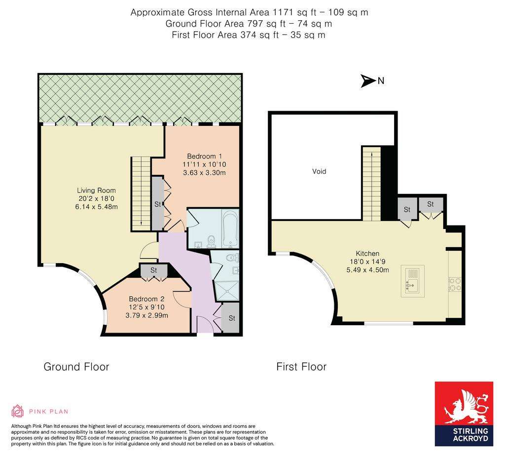 2 bedroom flat to rent - floorplan