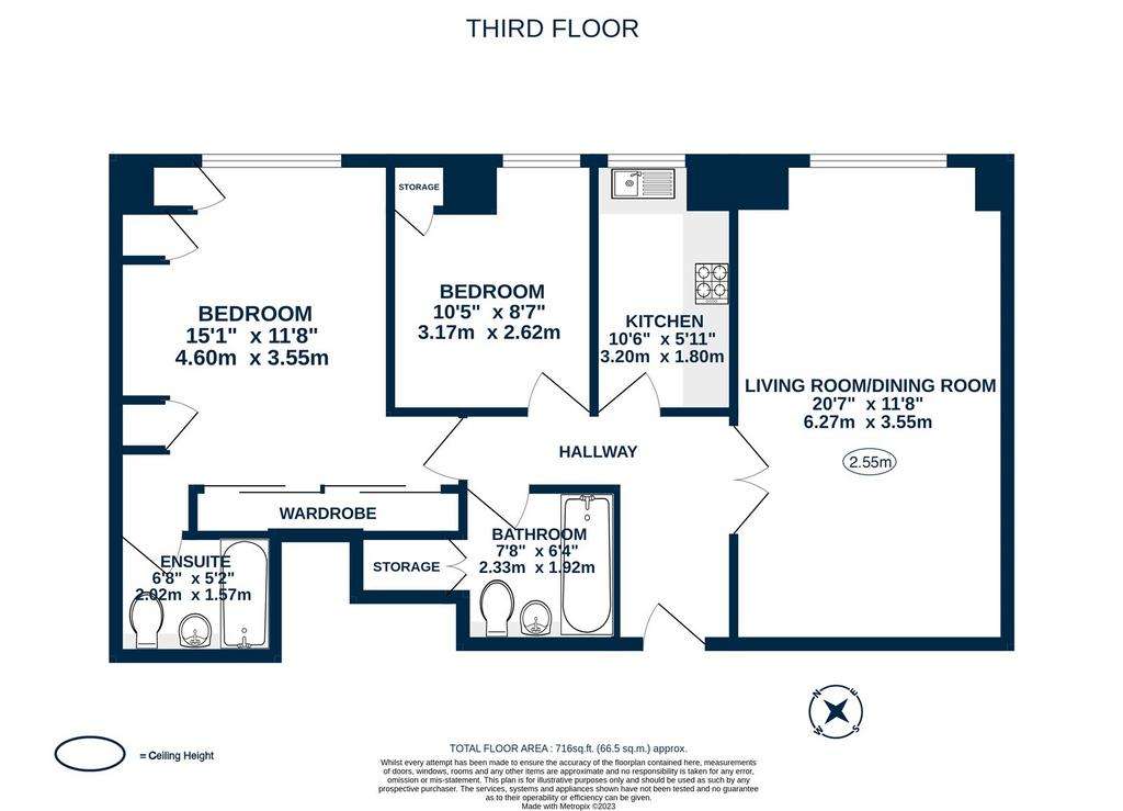 2 bedroom flat to rent - floorplan