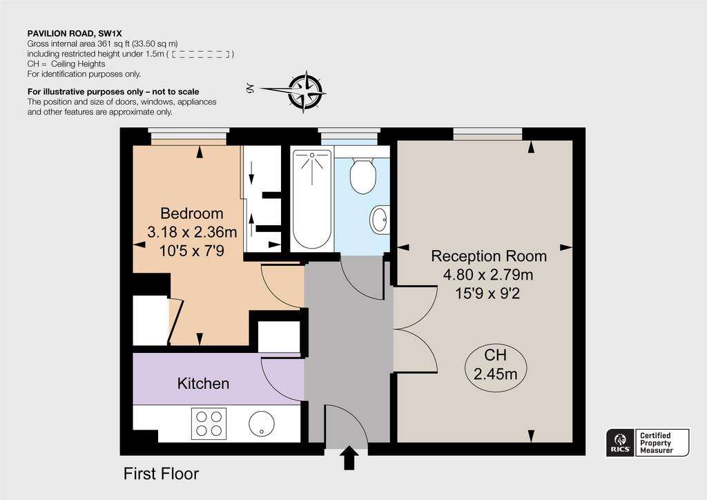 1 bedroom flat to rent - floorplan