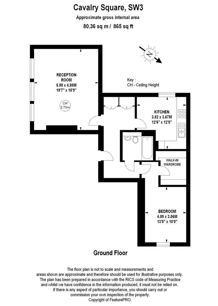 1 bedroom flat to rent - floorplan