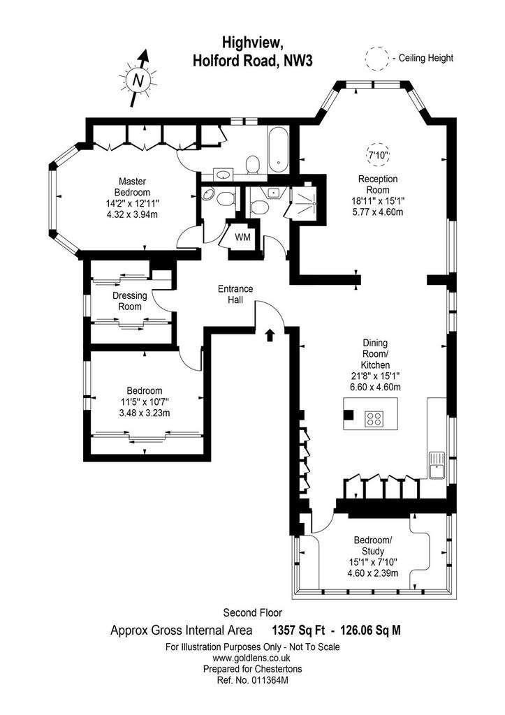 2 bedroom flat to rent - floorplan