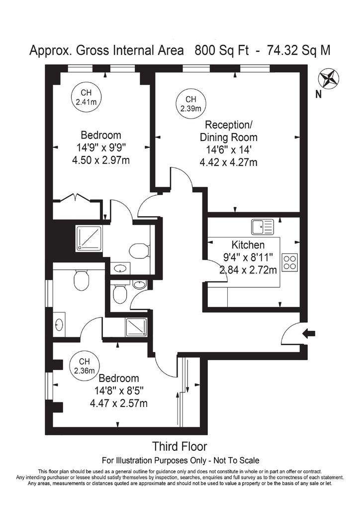 2 bedroom flat to rent - floorplan