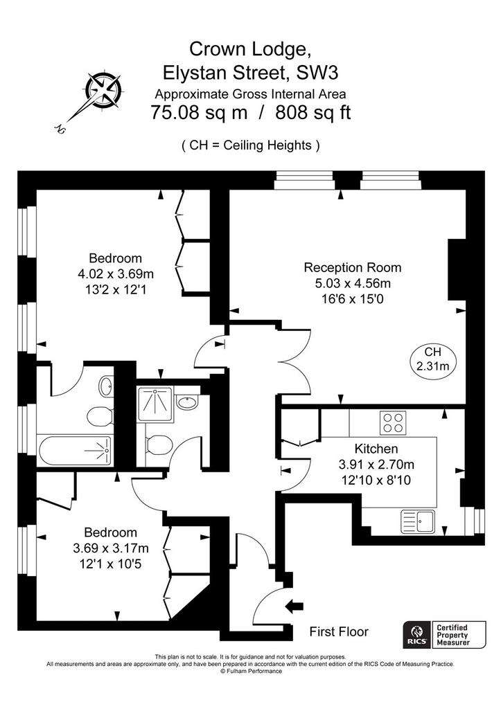 2 bedroom flat to rent - floorplan