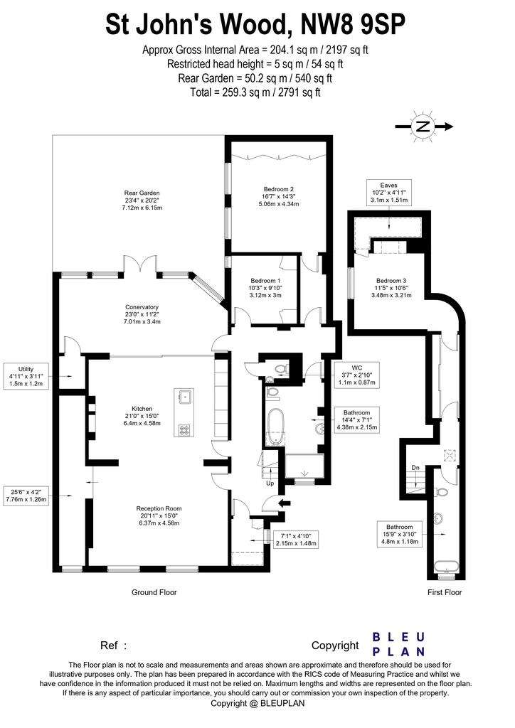 3 bedroom flat to rent - floorplan