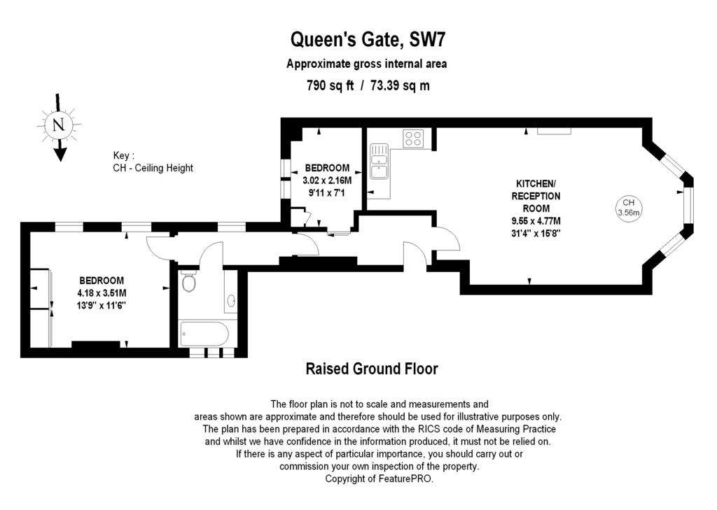 2 bedroom flat to rent - floorplan