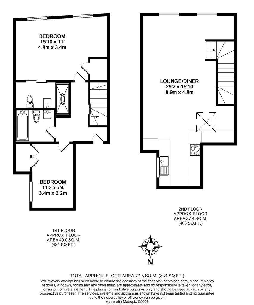 2 bedroom flat to rent - floorplan