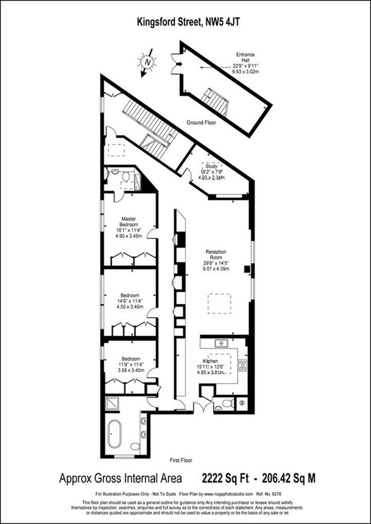 3 bedroom flat to rent - floorplan