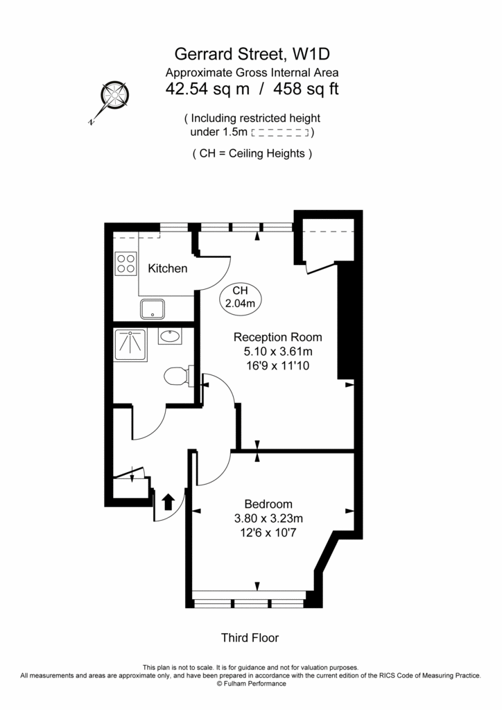 1 bedroom flat to rent - floorplan