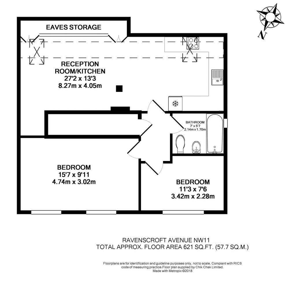 2 bedroom flat to rent - floorplan