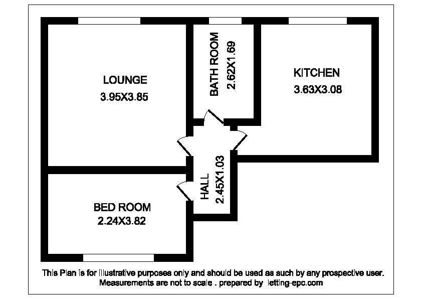 1 bedroom flat to rent - floorplan