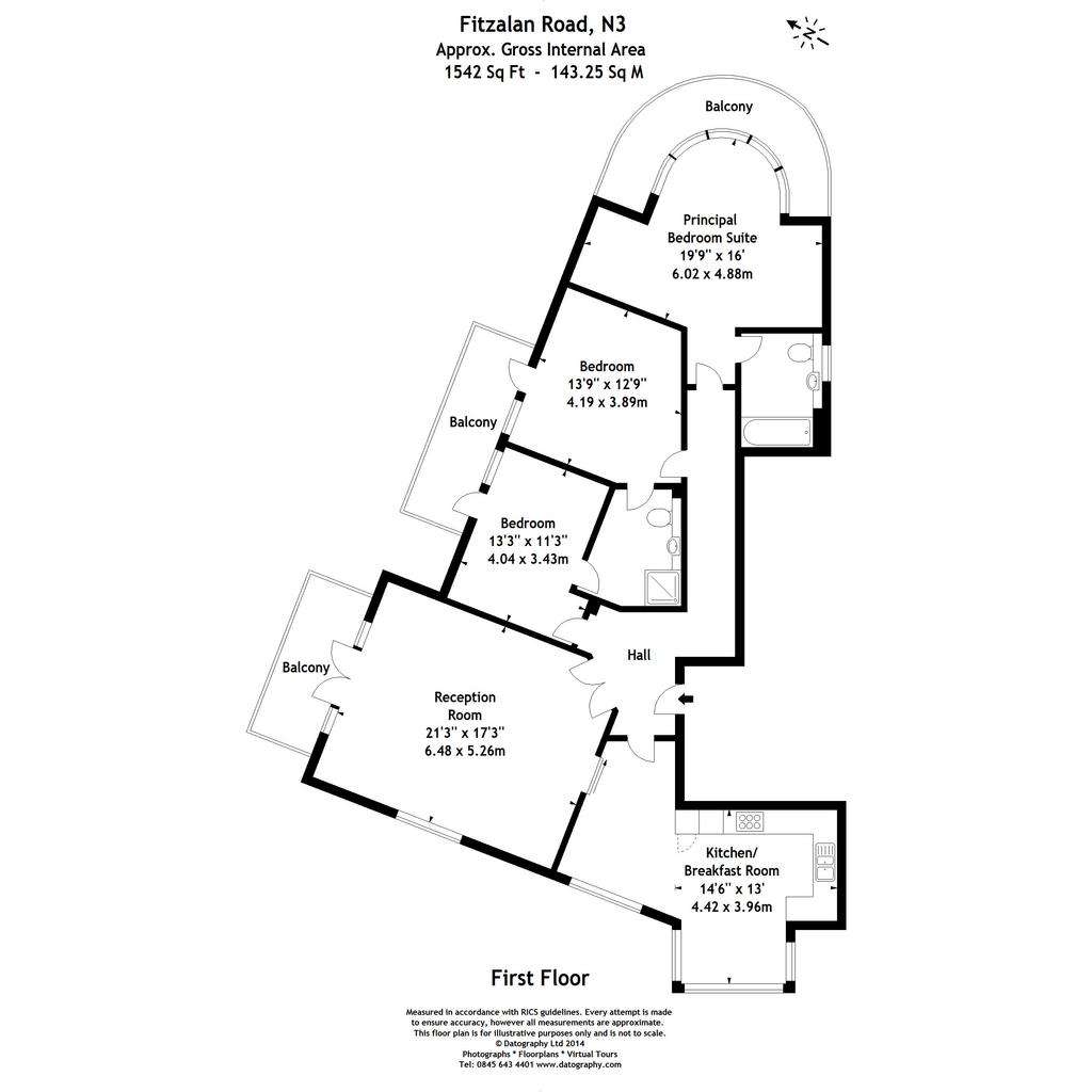 3 bedroom flat to rent - floorplan