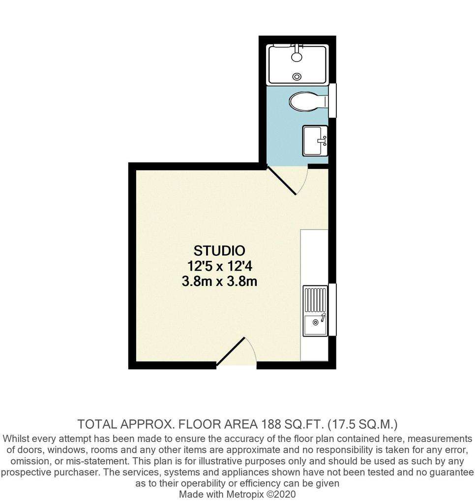 Studio flat to rent - floorplan