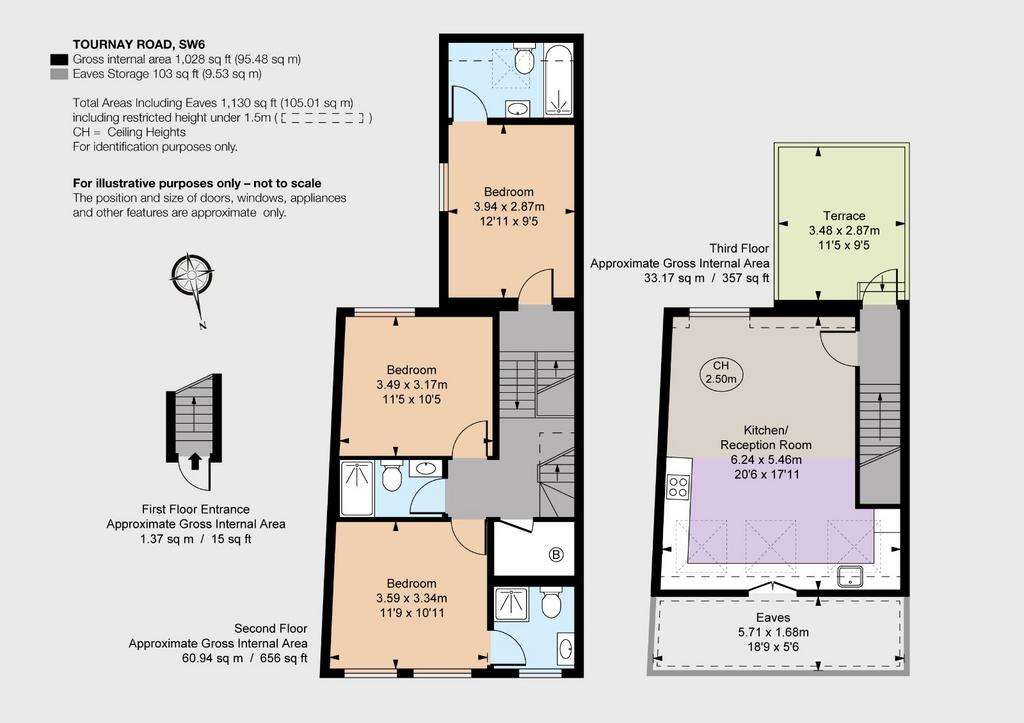 3 bedroom flat to rent - floorplan