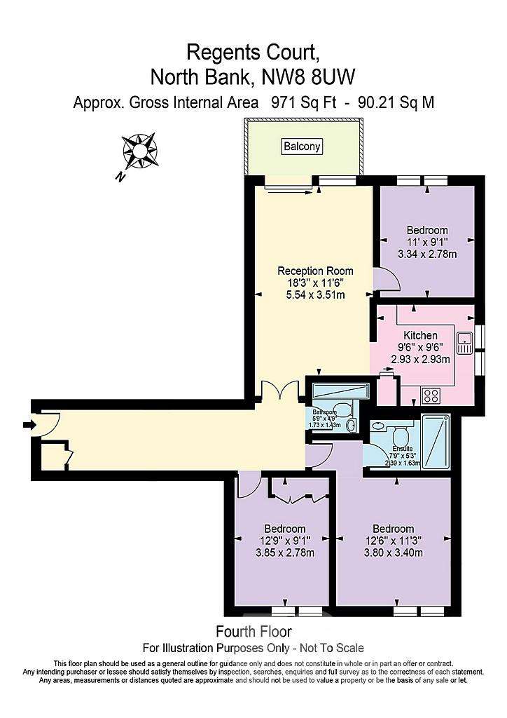 3 bedroom flat to rent - floorplan