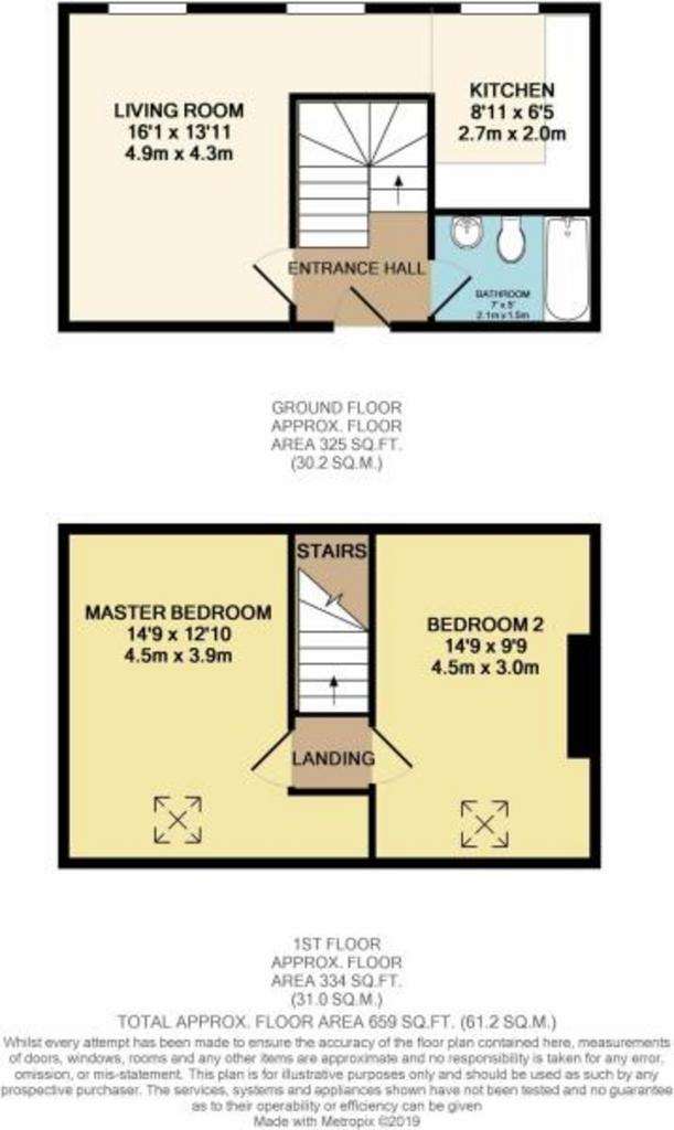 2 bedroom maisonette to rent - floorplan