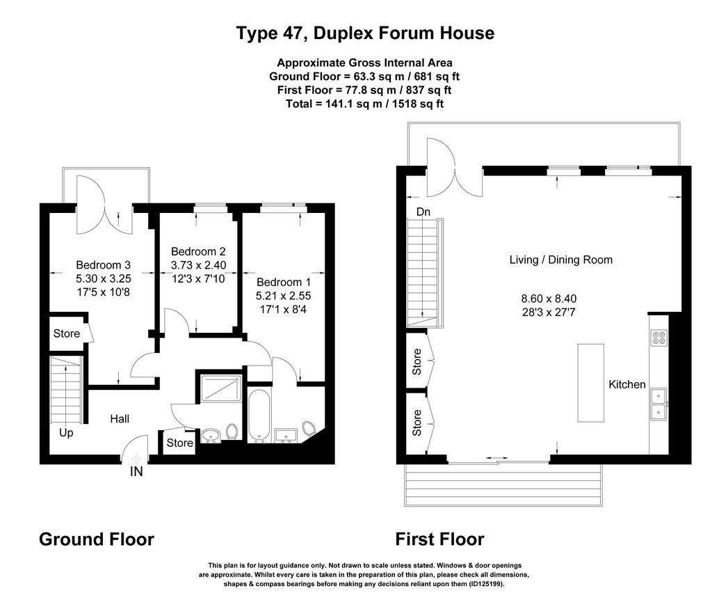 3 bedroom duplex apartment to rent - floorplan