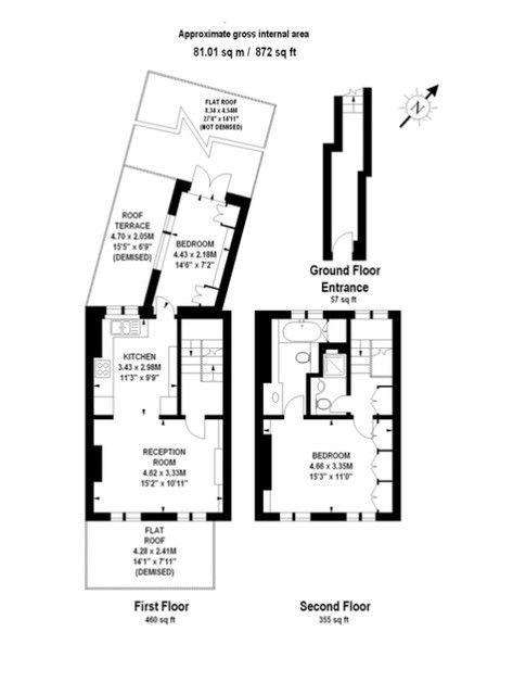 2 bedroom maisonette to rent - floorplan