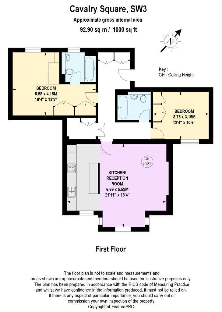 2 bedroom flat to rent - floorplan