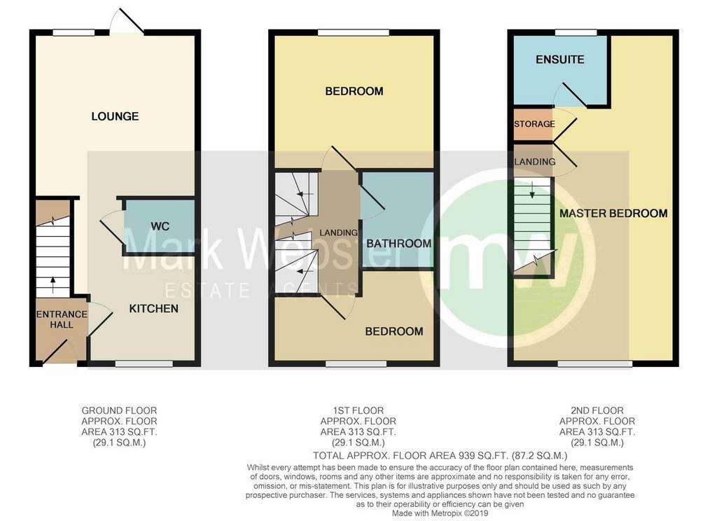 3 bedroom end of terrace house to rent - floorplan