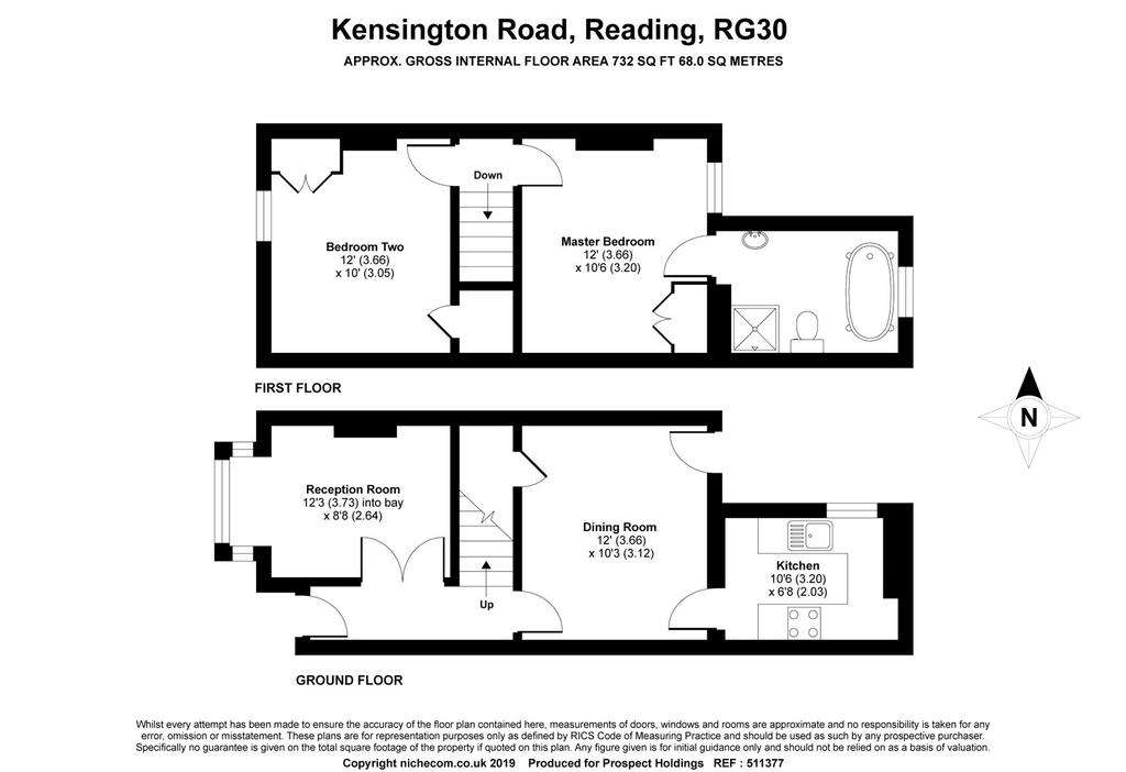 2 bedroom terraced house to rent - floorplan