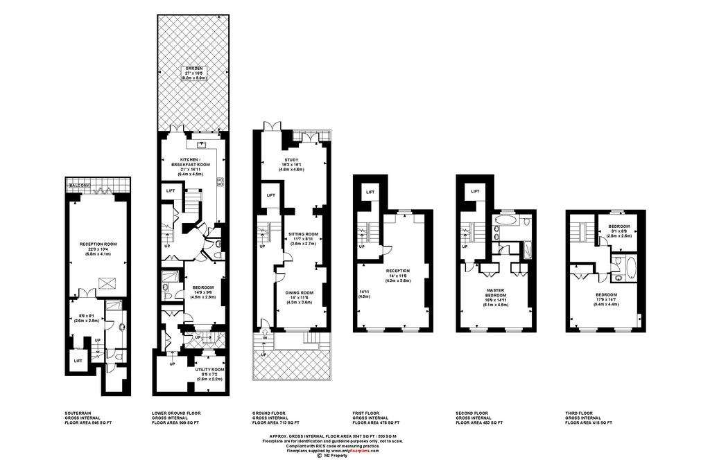 5 bedroom terraced house to rent - floorplan