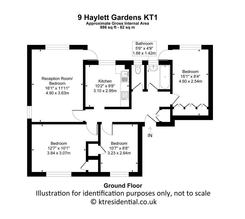 4 bedroom ground floor flat to rent - floorplan