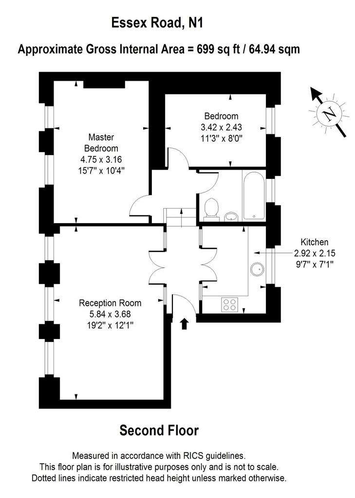 2 bedroom flat to rent - floorplan